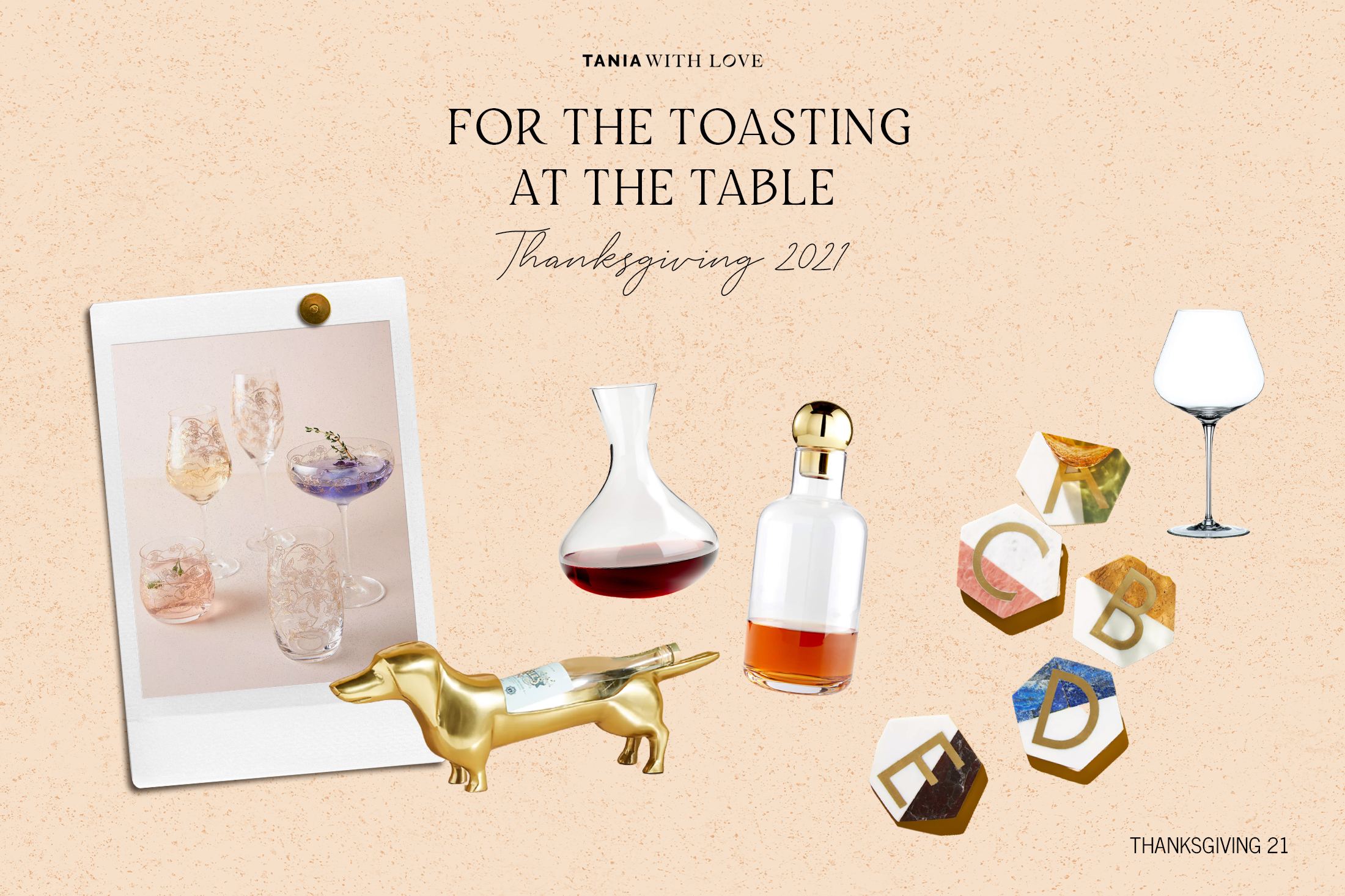 Thanksgiving table toast glass and accessories