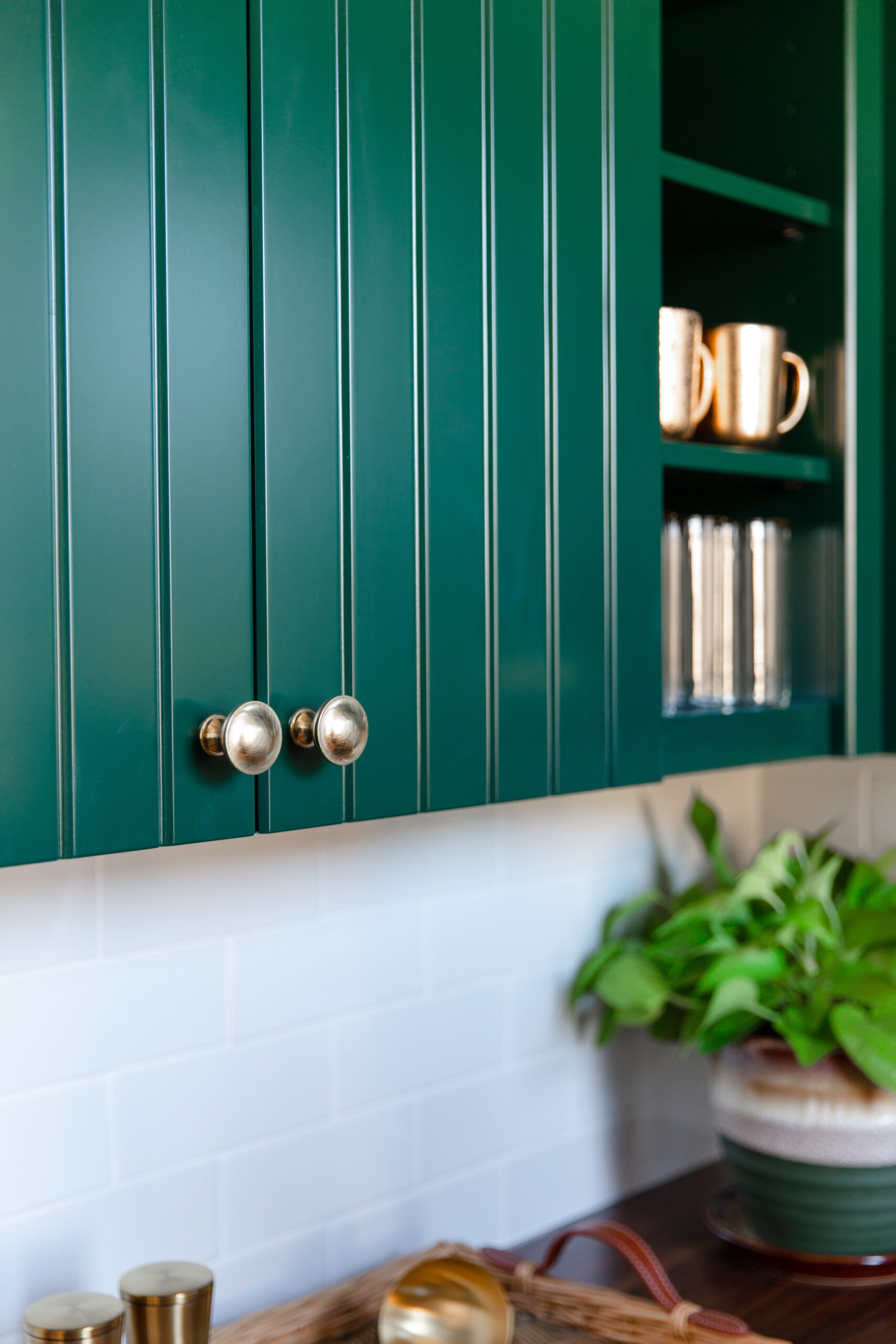 green kitchen cabinets